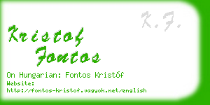 kristof fontos business card