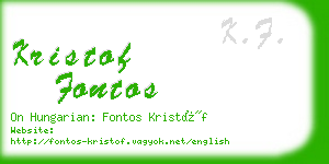 kristof fontos business card